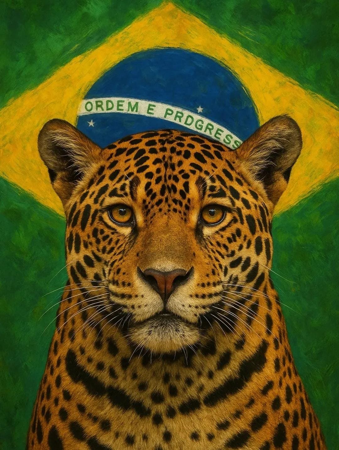 Onça pintada em floresta